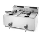 Friteuse numérique MasterCook 2 x 8 L avec robinet de vidange