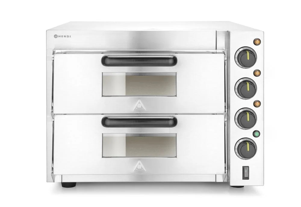 Hendi Four à pizza double étage 3000W, Argent, 230V/3000W, 585x625x(H)439mm