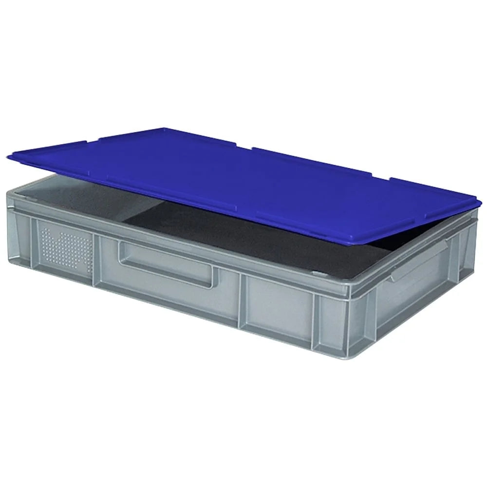 Couvercle à charnière pour bac Europe empilable - bleu