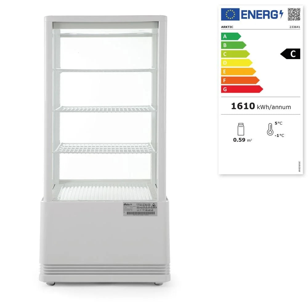 Vitrine de comptoir noire 78 l anti-buée hauteur 966 mm