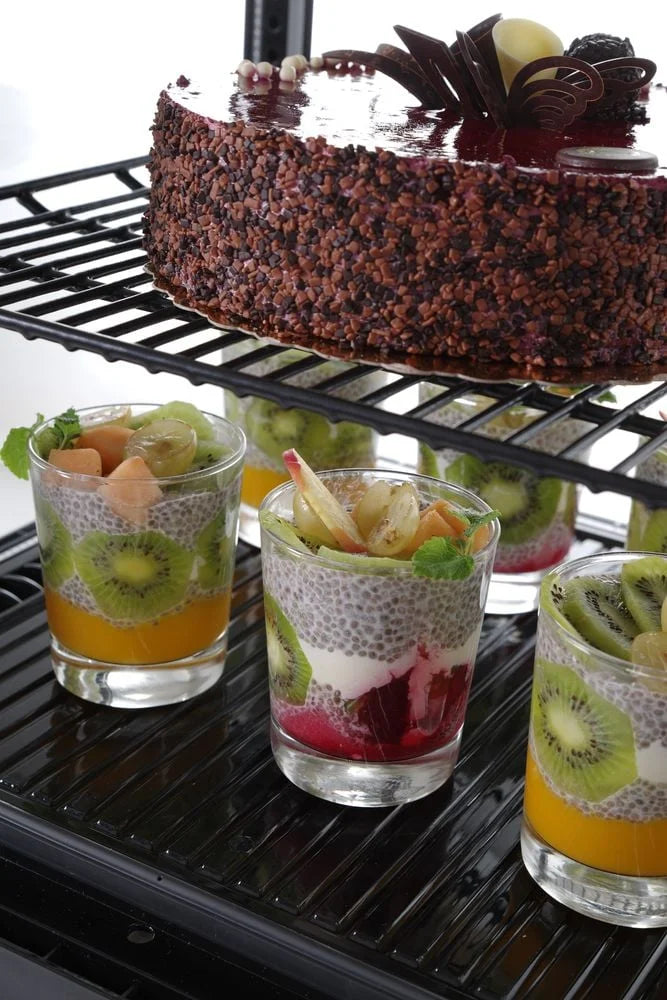 Vitrine de comptoir noire 78 l anti-buée hauteur 966 mm