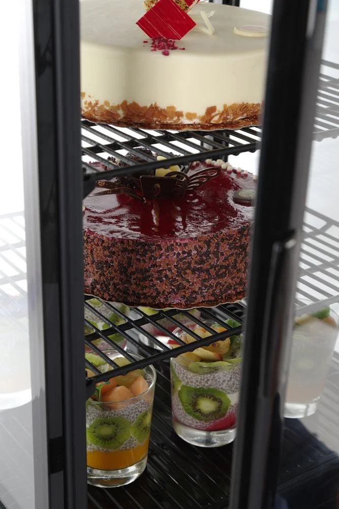 Vitrine de comptoir noire 78 l anti-buée hauteur 966 mm