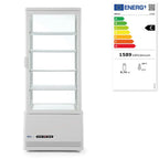 Vitrine de comptoir blanche 98 l anti-buée hauteur 1116 mm