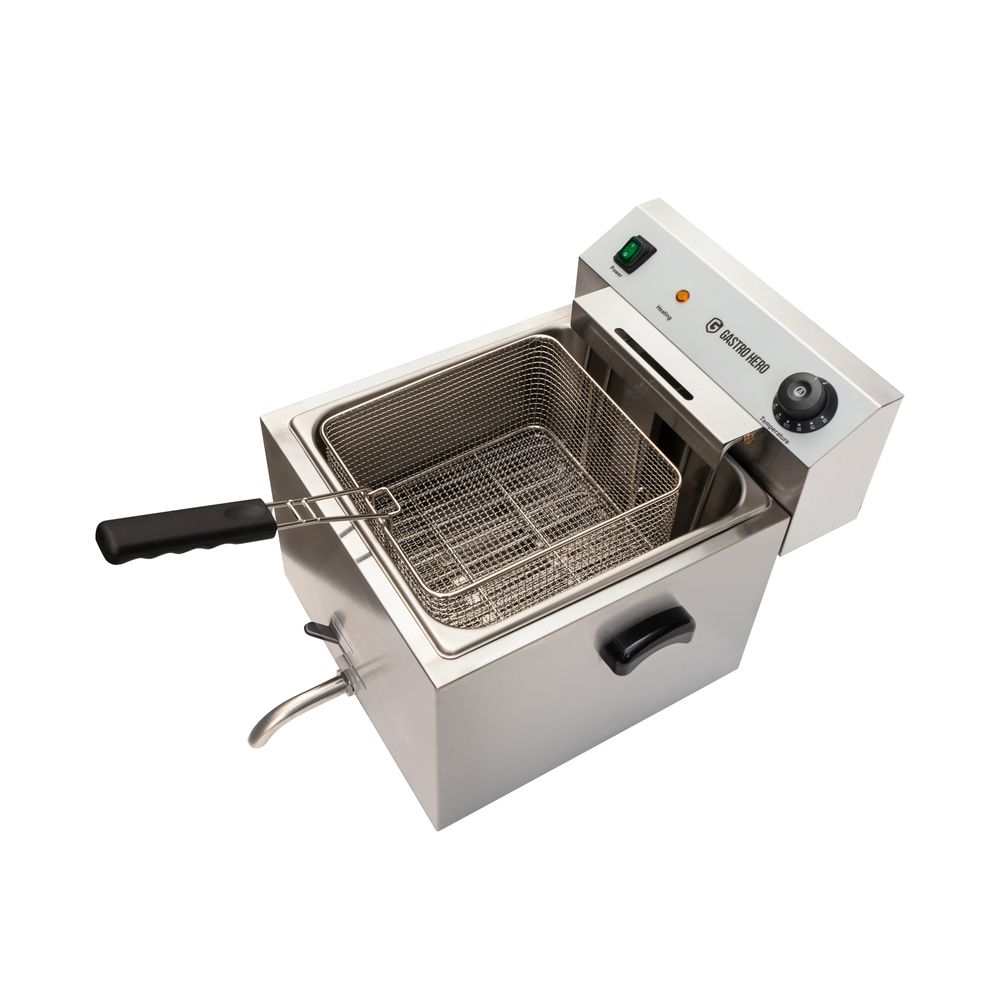 Friteuse électrique ECO 10 à courant fort avec robinet de purge