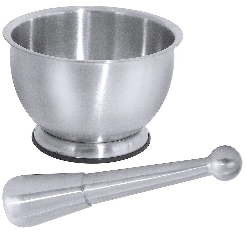 Mortier avec pilon, en acier inoxydable 18/10