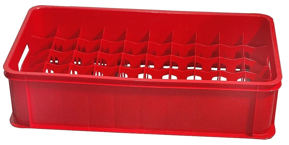 Casier à verres 50 compartiments, rouge, pour verres 0,2 L