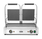 Grill à contact / grill à panini double 1x lisse, 1x rainuré