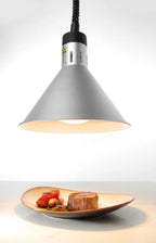 Lampe chauffante réglable en hauteur, conique - Argent