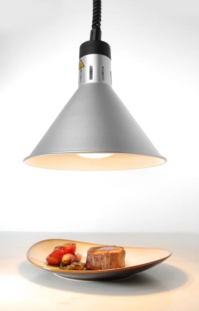 Lampe chauffante réglable en hauteur, conique - Argent