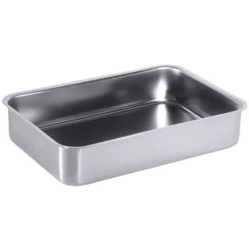Plat de présentation / plat à gratin 30 cm en acier inoxydable 18/10, poli satiné mat