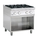 Bartscher Cuisinière à gaz Série 700 Classic avec soubassement ouvert, 4 feux - sur pied