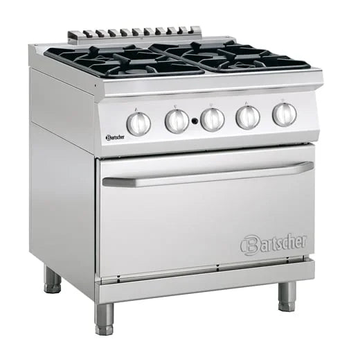 Bartscher Cuisinière à gaz Série 700 Classic, 4 feux - sur pied