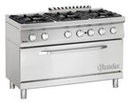 Bartscher Cuisinière à gaz Série 700 Classic, 6 feux - sur pied, four (L)1050 mm