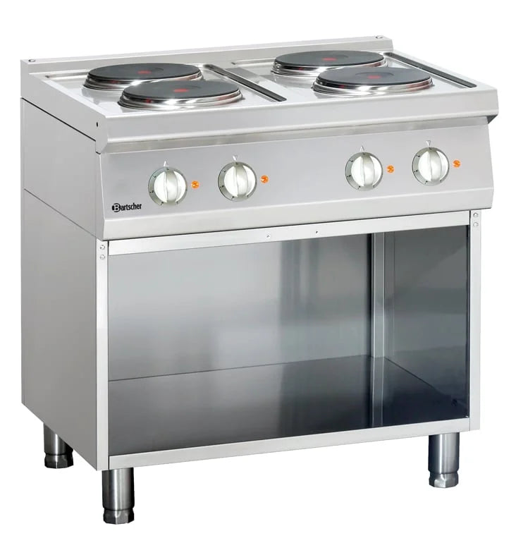 Cuisinière électrique Bartscher 700 avec soubassement ouvert 800x700