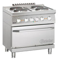 Cuisinière électrique Bartscher 700 avec plaques rondes et four électrique 800x700