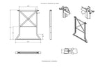 Feros rehausse pour tables de brasserie 1100 mm, cornière en acier pliée 3 mm, 30000 (500/600 mm)