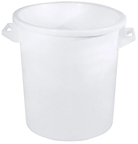 Tonne en plastique en polyéthylène blanc 35 L - sans couvercle