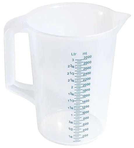 Verre doseur en polypropylène, diamètre supérieur 17 cm