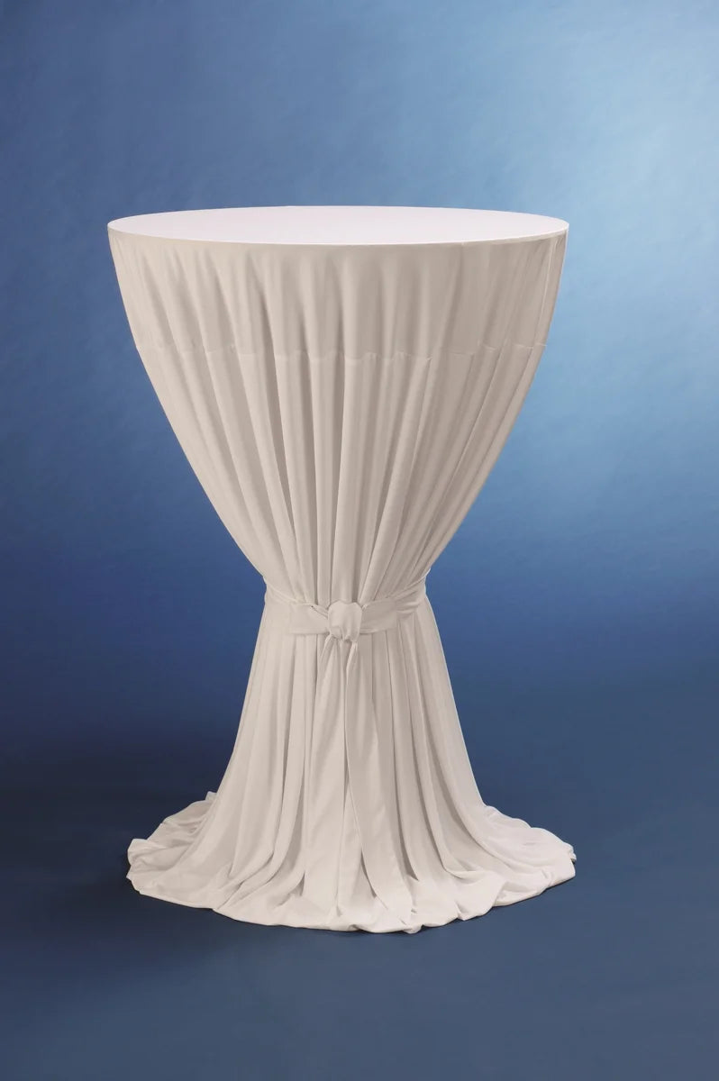 Housse de table haute événementielle, 100% polyester, sans poches pour pieds, jaune