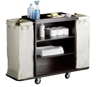 Chariot de service en chambre AF 258 avec 2 sacs à linge