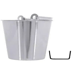 Seau sans cerclage de fond 10 l en acier inoxydable 18/10, poli brillant