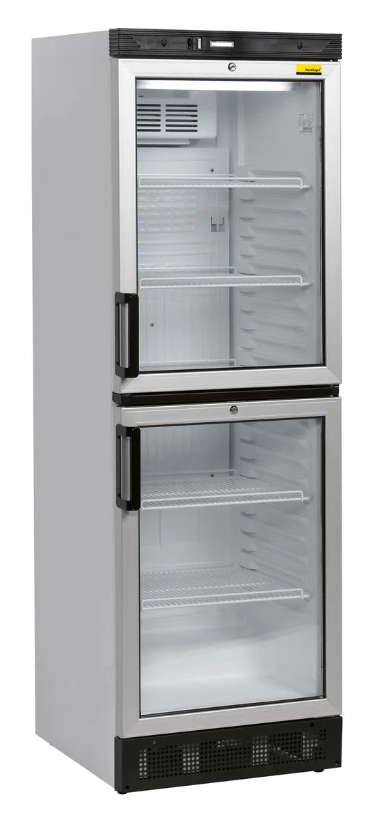 Armoire réfrigérée professionnelle NordCap KU 380 2G avec 2 portes vitrées avec poignée