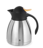 Thermos 1L - version inox à double paroi - bouton-poussoir jaune