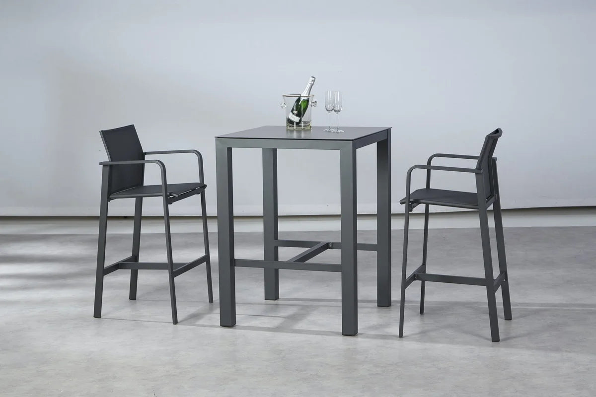barths Table haute Rhodos 800x800 mm anthracite/Ardesia