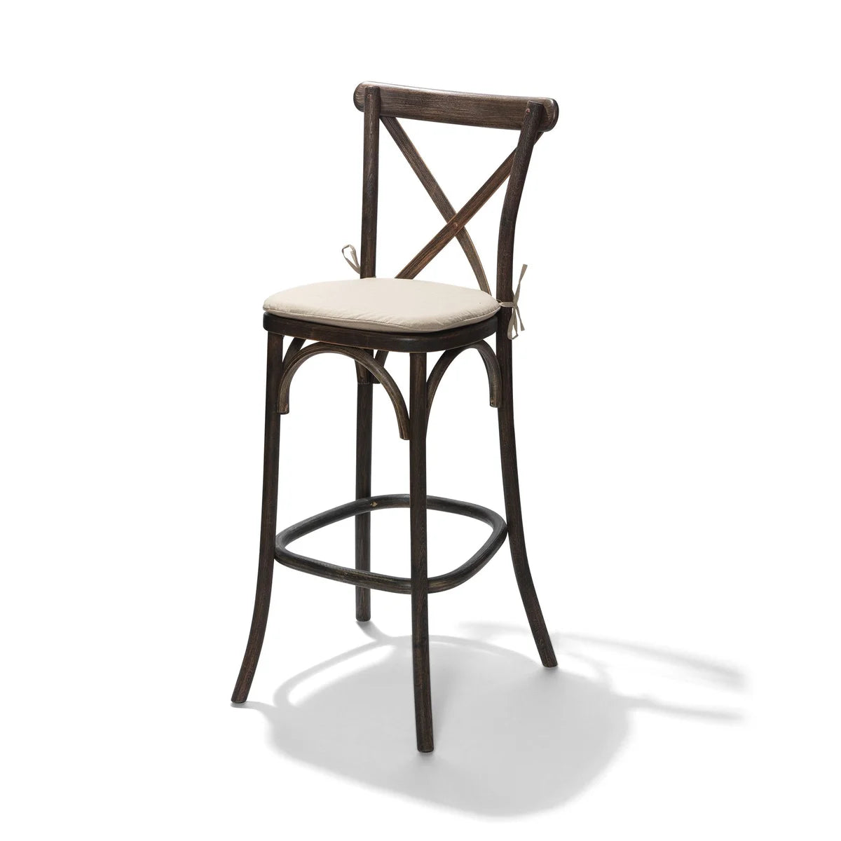 Coussin d’assise rembourré Feros pour chaise et tabouret de bar de type Crossback, écru – 420 x 420 x 20 mm