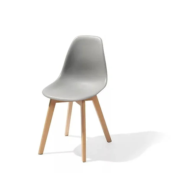 Feros Keeve chaise empilable grise sans accoudoirs, structure en bois de bouleau et assise en plastique, 470 x 530 x 830 mm