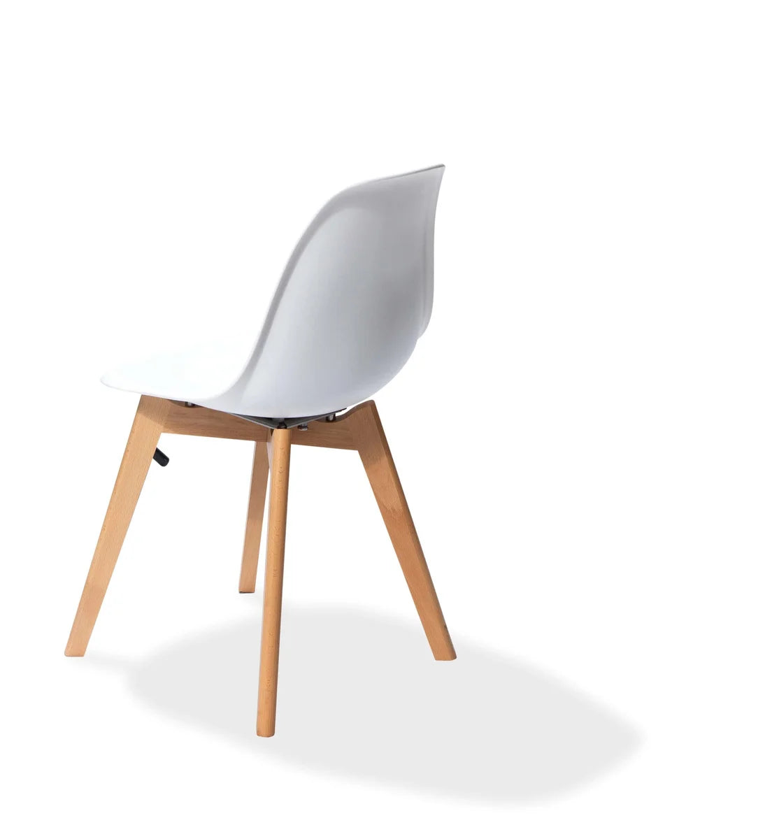 Feros Keeve chaise empilable blanche sans accoudoirs, structure en bois de bouleau et assise en plastique, 470 x 530 x 830 mm