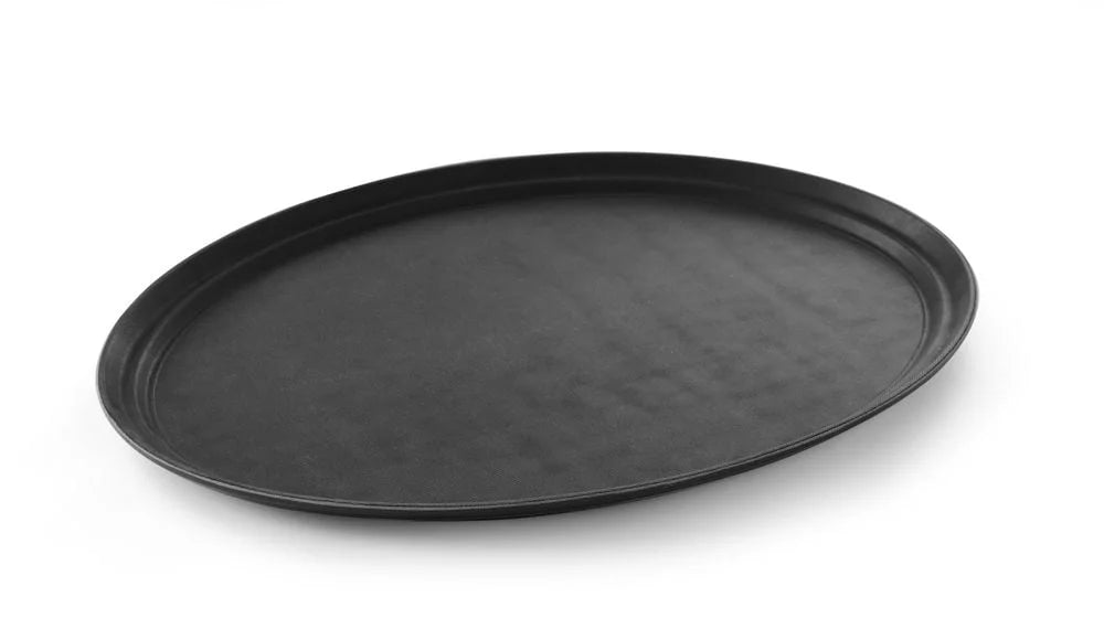 Plateau de service, noir - ovale 735x600x35 mm