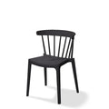 Feros Chaise empilable Windson, noir, polypropylène