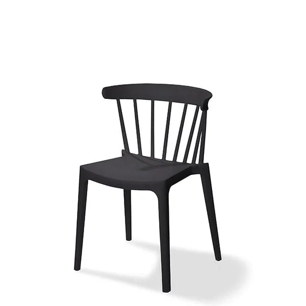 Feros Chaise empilable Windson, noir, polypropylène