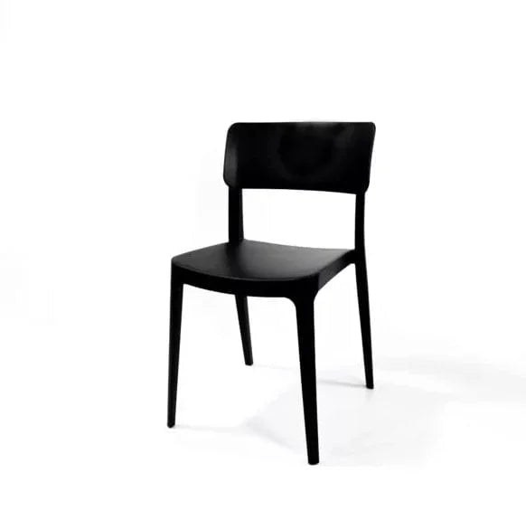 Feros Wing Chair Noir, Chaise empilable en plastique