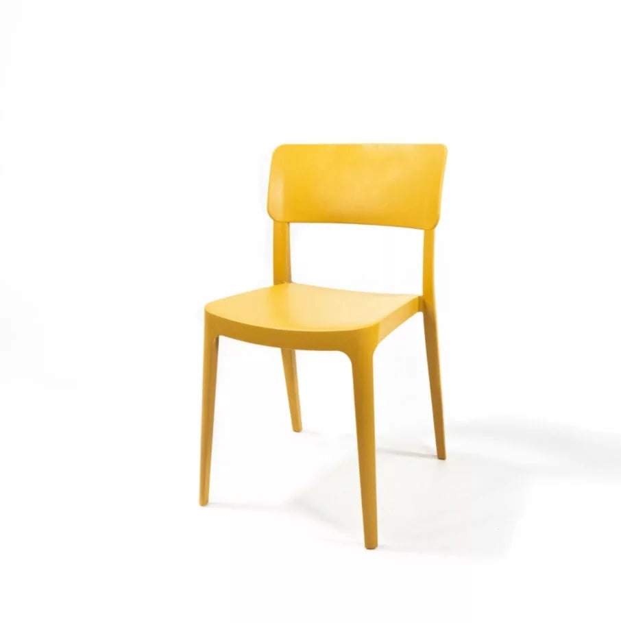 Feros Wing Chair Moutarde, Chaise empilable en plastique