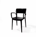 Feros Wing Armchair Noir, Chaise empilable en plastique