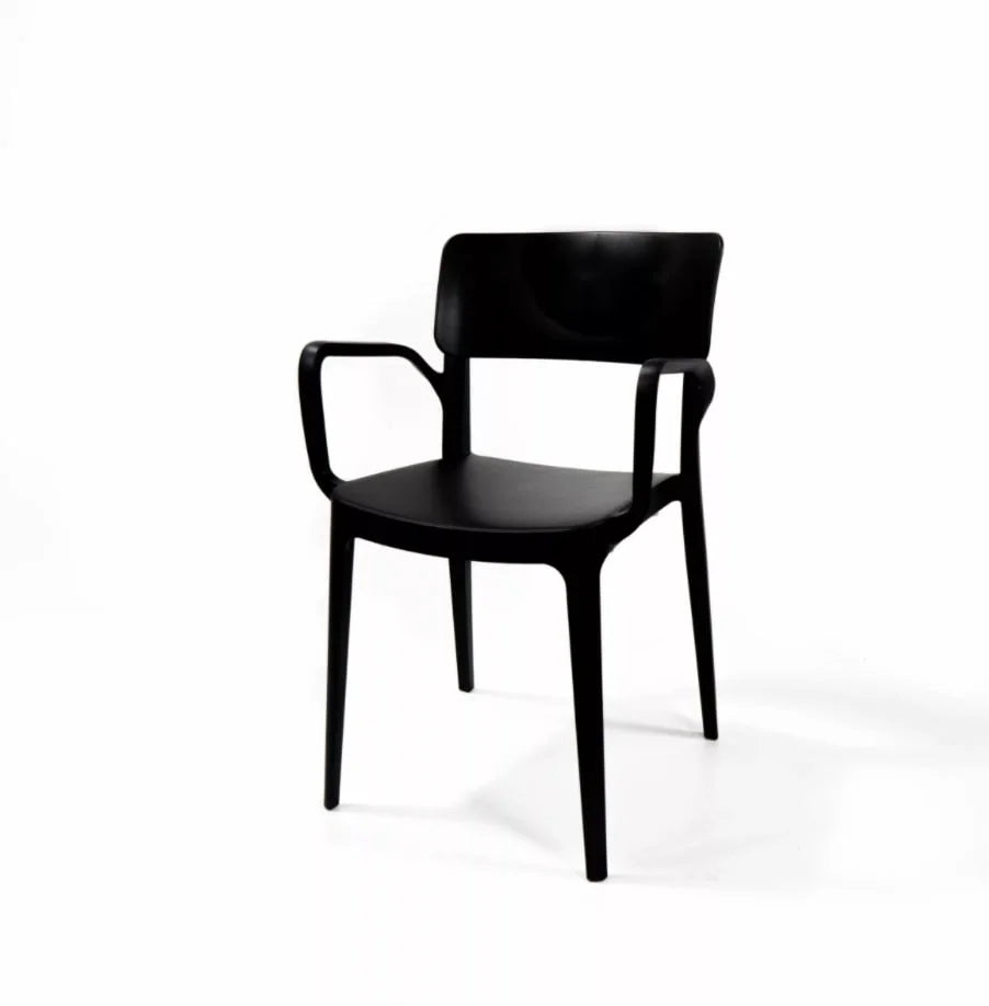 Feros Wing Armchair Noir, Chaise empilable en plastique