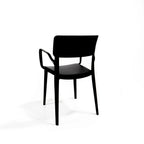 Feros Wing Armchair Noir, Chaise empilable en plastique