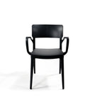 Feros Wing Armchair Noir, Chaise empilable en plastique