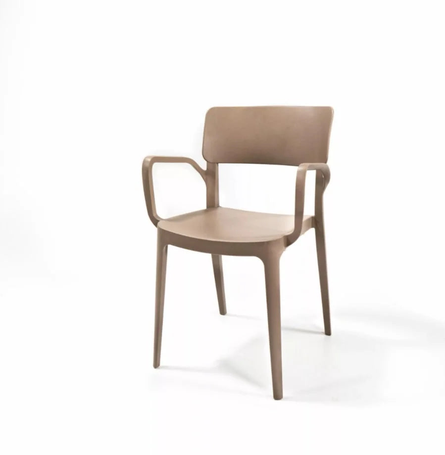 Feros Wing Armchair Sand Beige Chaise empilable en plastique