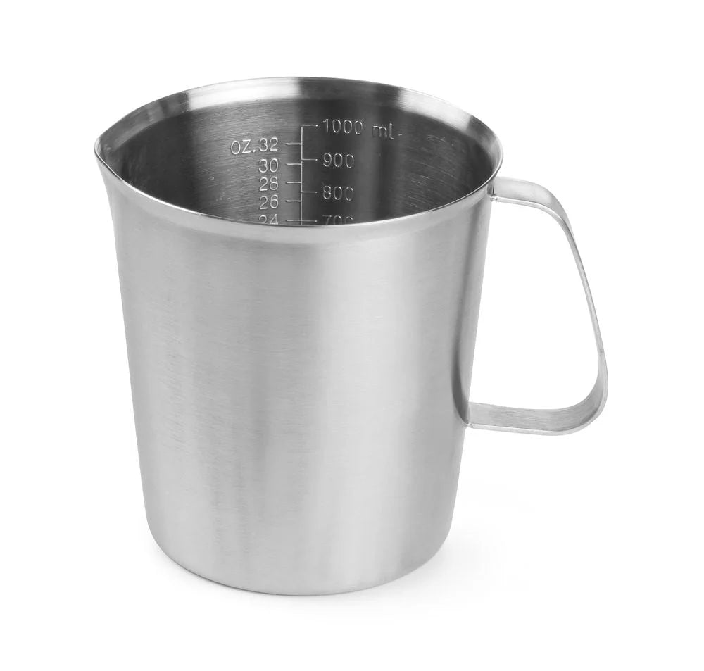 Verre doseur en acier inoxydable, capacité 1,0 litre