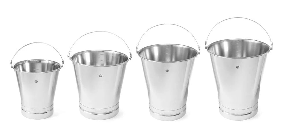 Seau gradué en acier inoxydable 10 l avec fond renforcé