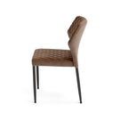 Chaise de restaurant Feros Louis, cognac, rembourrée en simili cuir