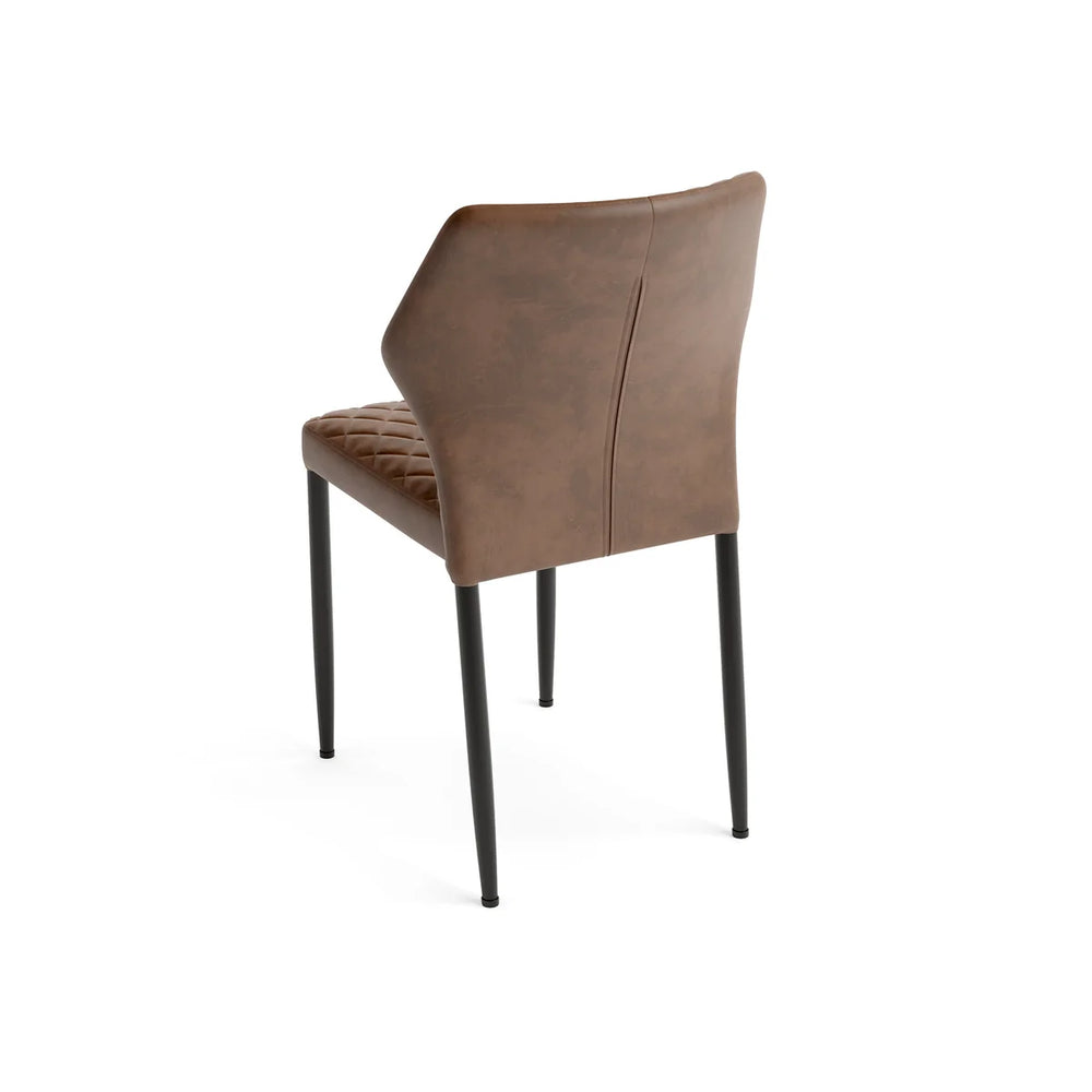 Chaise de restaurant Feros Louis, cognac, rembourrée en simili cuir