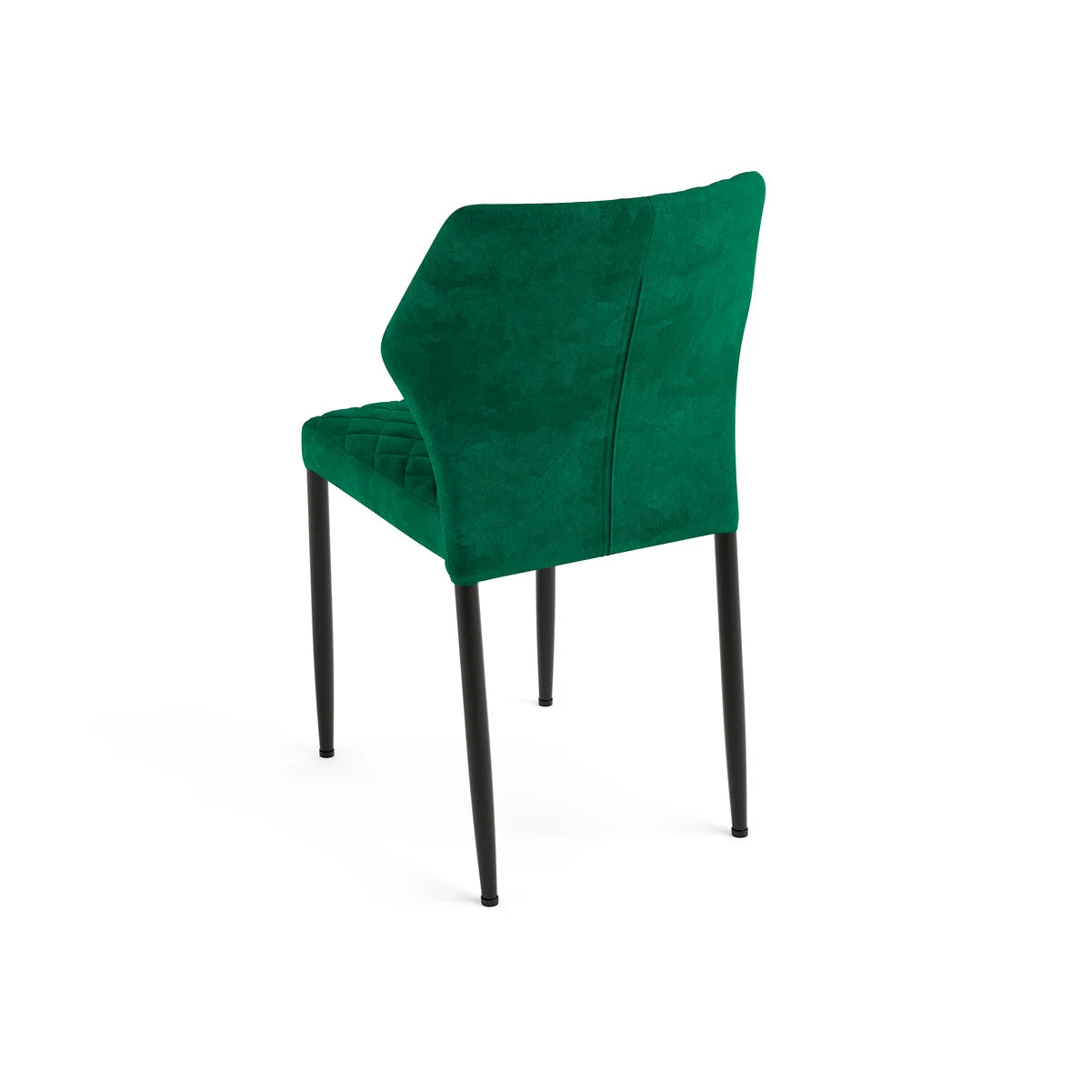 Chaise de restaurant Feros Louis, velours vert, rembourrée en tissu velours