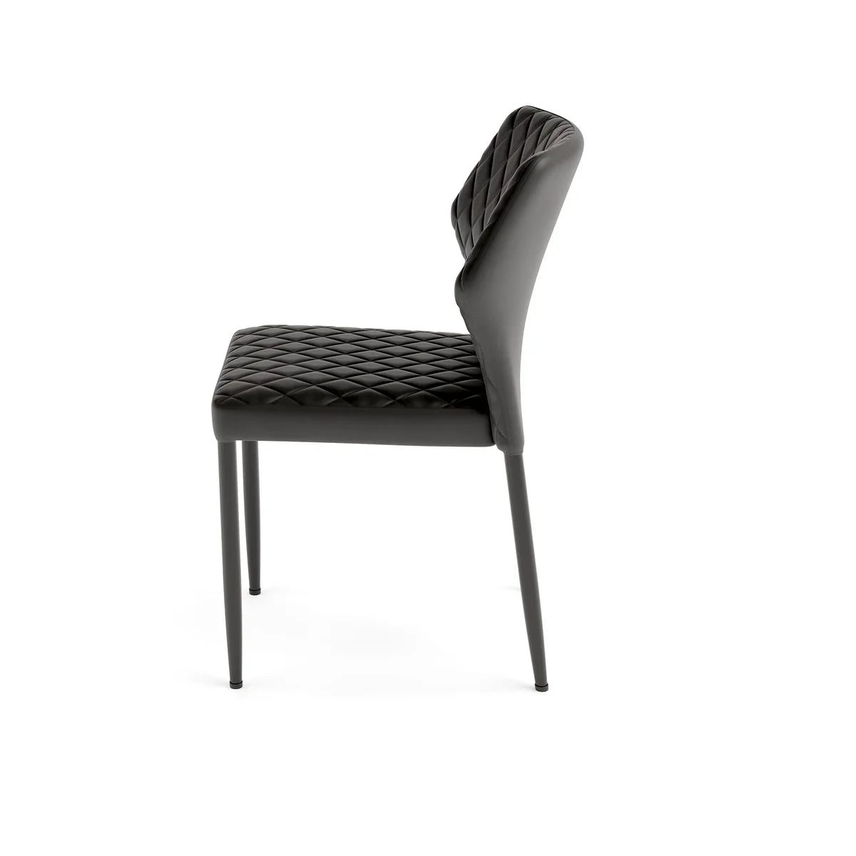 Chaise de restaurant Feros Louis, noir, rembourrée en simili cuir