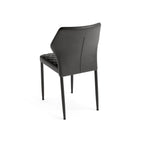 Chaise de restaurant Feros Louis, noir, rembourrée en simili cuir