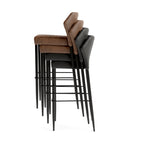 Tabouret de bar Feros Louis, cognac, rembourré en simili cuir