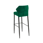 Feros Louis Tabouret de bar velours rembourré vert, ignifugé, 500 x 470 x 1050 mm